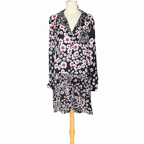 The Kooples Mixed Floral Button Front Mini Dress Size 2 NWT Feminine Relaxed - Picture 3 of 16